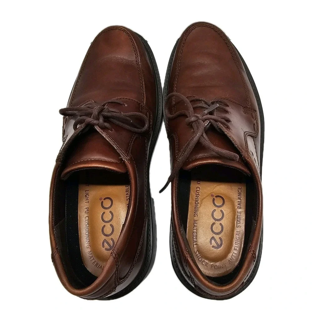 ECCO‎ SHOCKPOINT Leather Oxfords Size 40 ( 7 to 7 1/2 US ) Reddish Brown